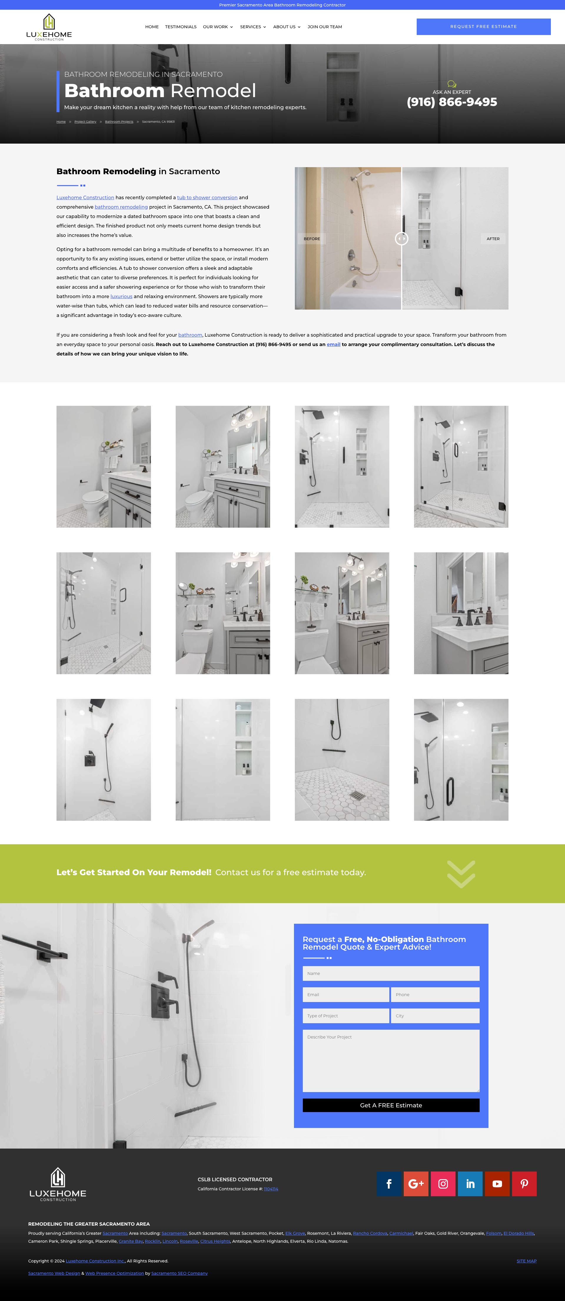 Luxehome Construction - Bathroom Project Page