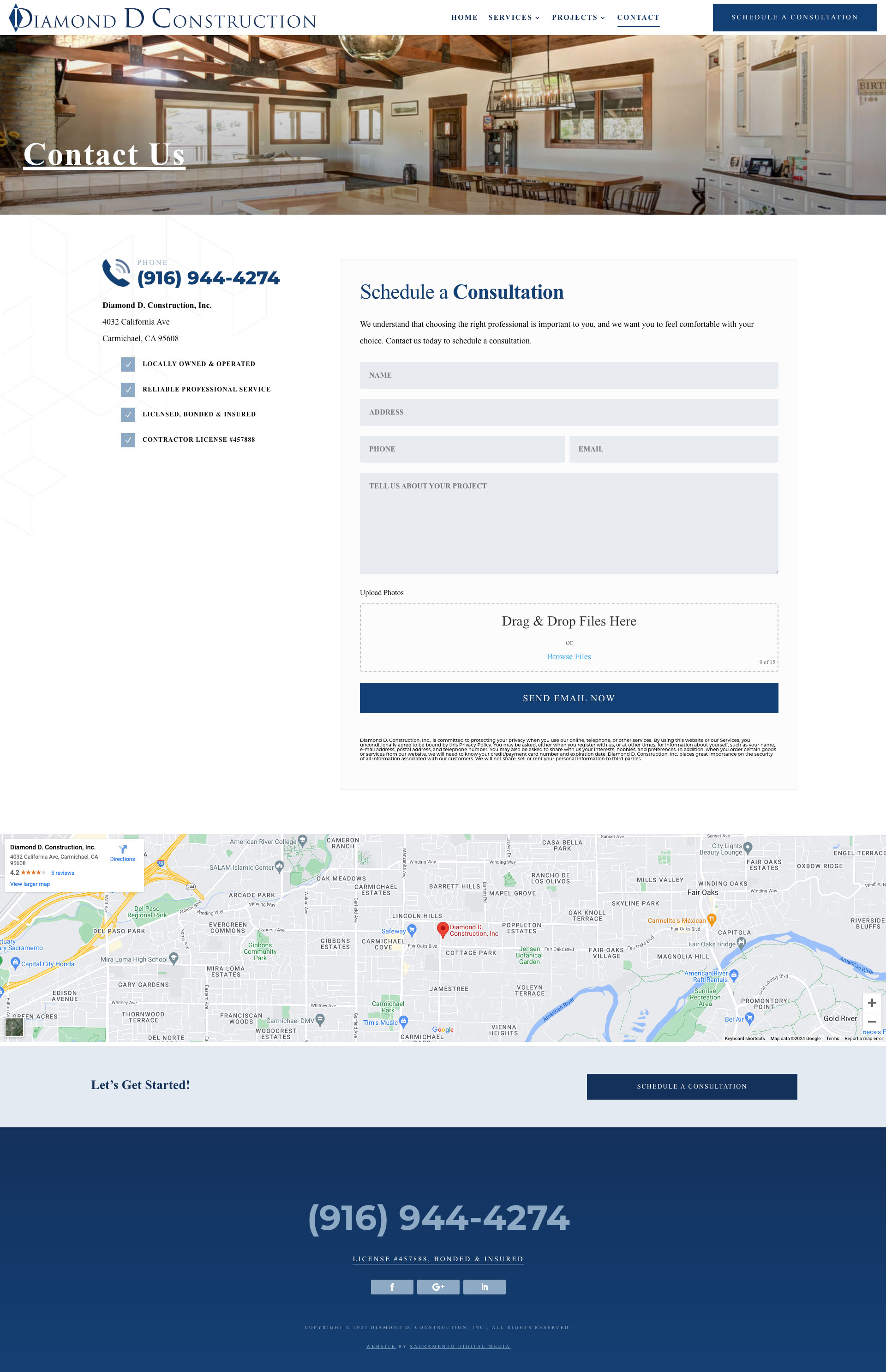 Sacramento General Contractor - Contact Page