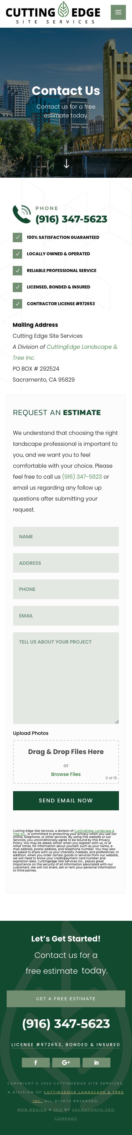 Sacramento Web Design - Cutting Edge Site Services - Phone View