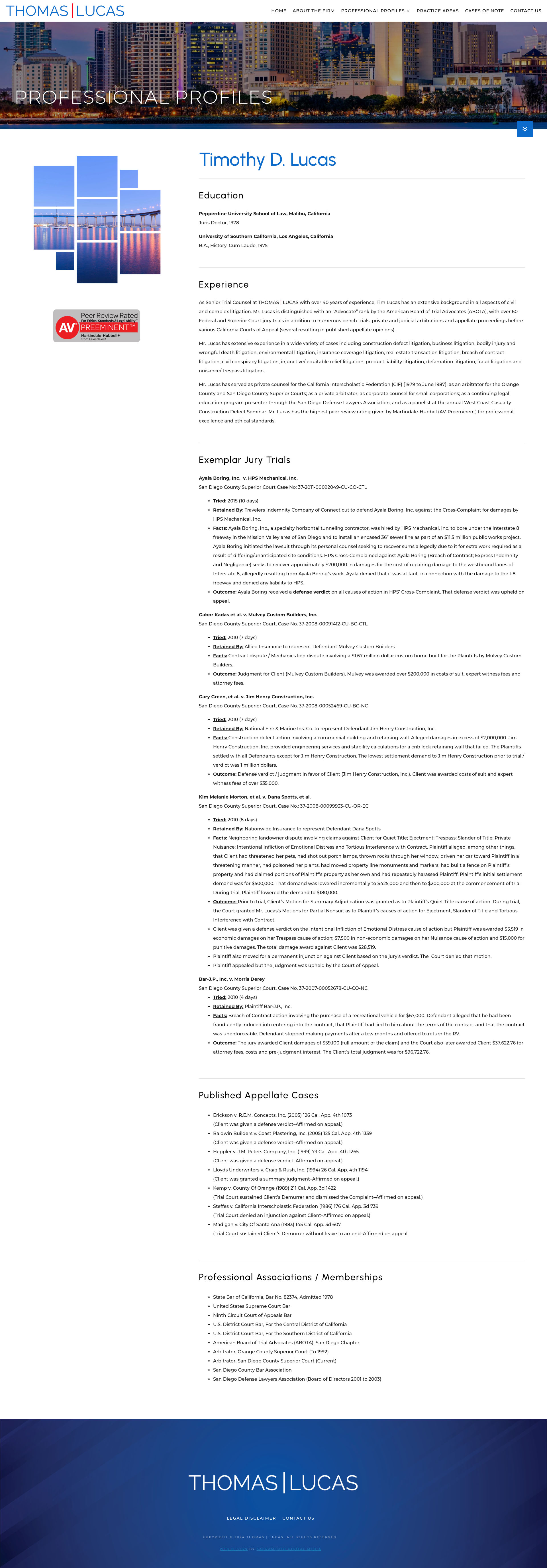 Litigation Law Firm Web Design - Cases Page