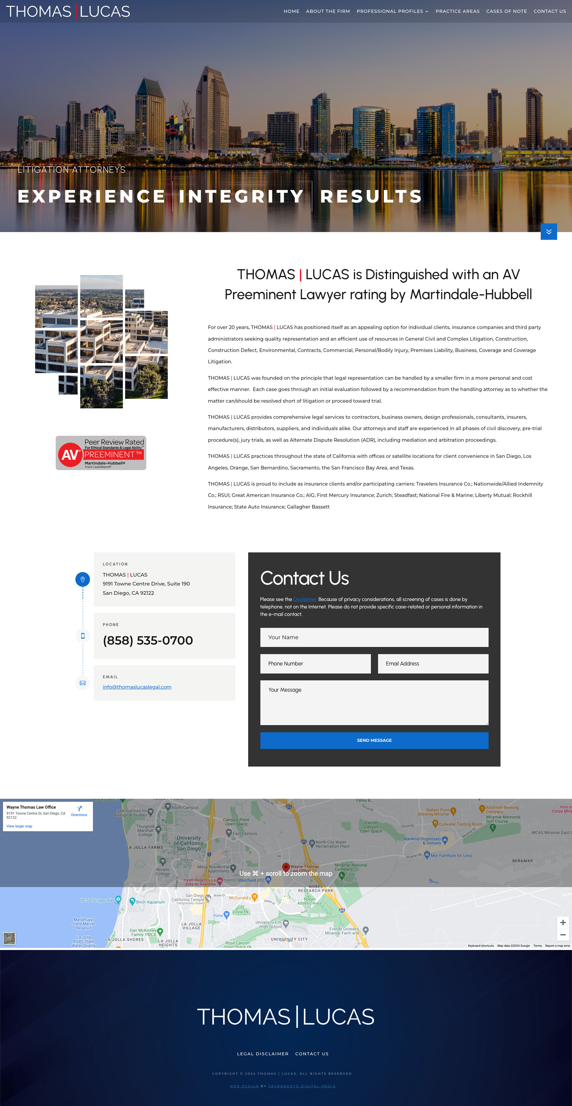 Litigation Law Firm Web Design - Home Page