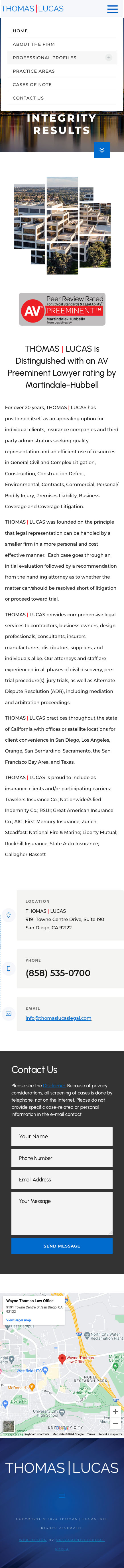 Litigation Law Firm Web Design - Phone View